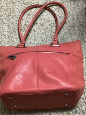Stylish Coral Tote Handbag - Women Bag Tignanello 15 x11